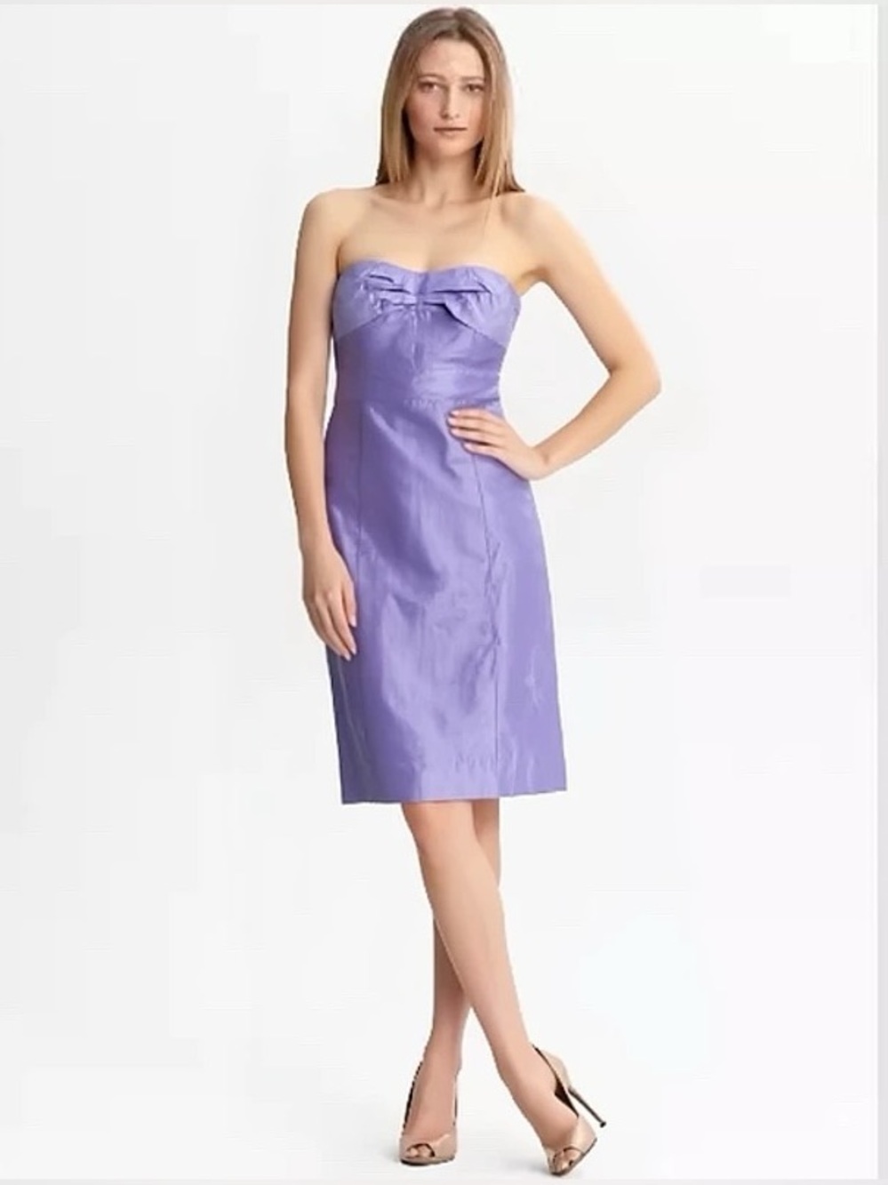 Banana Republic BR 100% Silk Strapless Lavender Cocktail Dress